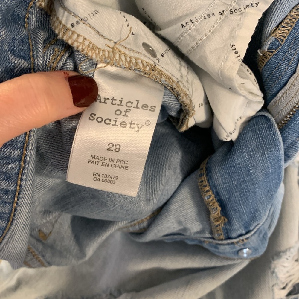 Articles of Society size 29 distressed jeans - Picture 3 of 7